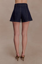 Demi High Waisted Denim Shorts in Washed Indigo Blue – Chic&Drifts