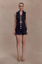 Demi High Waisted Denim Shorts in Washed Indigo Blue – Chic&Drifts