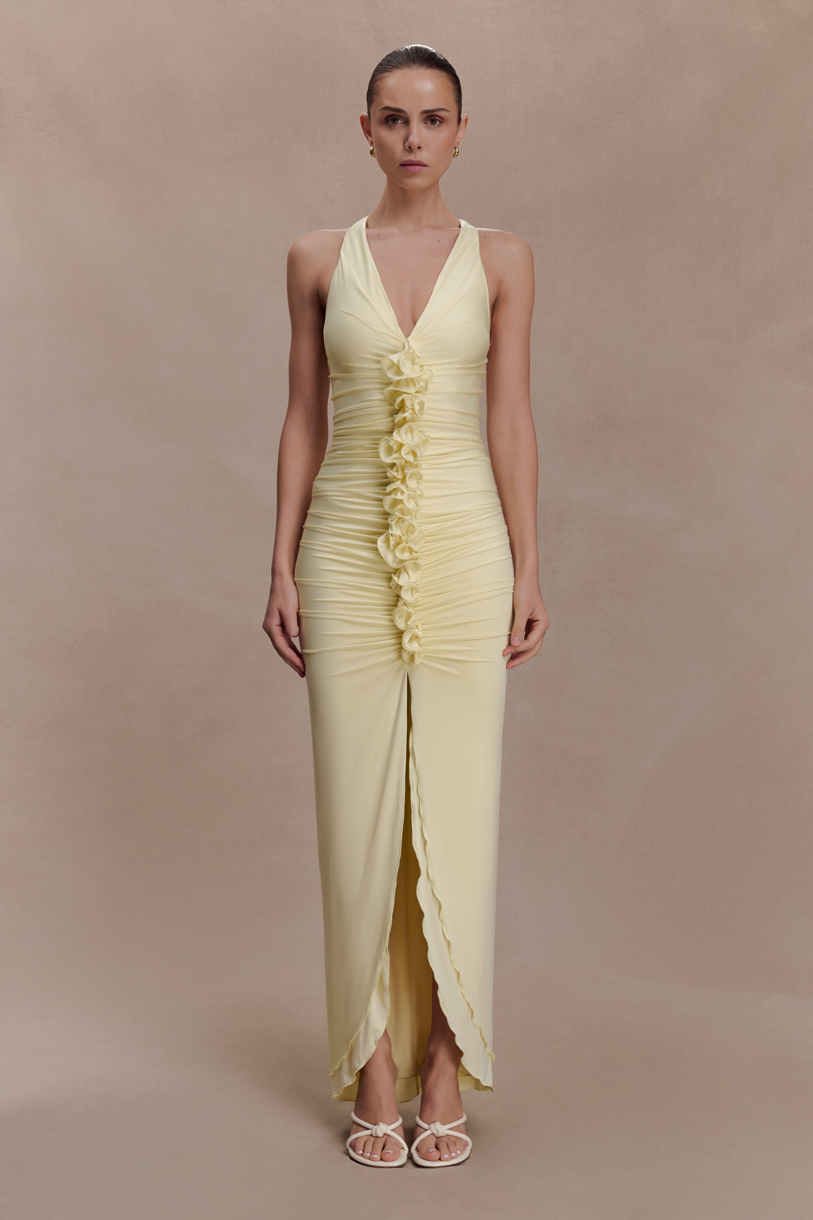Alessandra Slinky Ruffle Maxi Dress