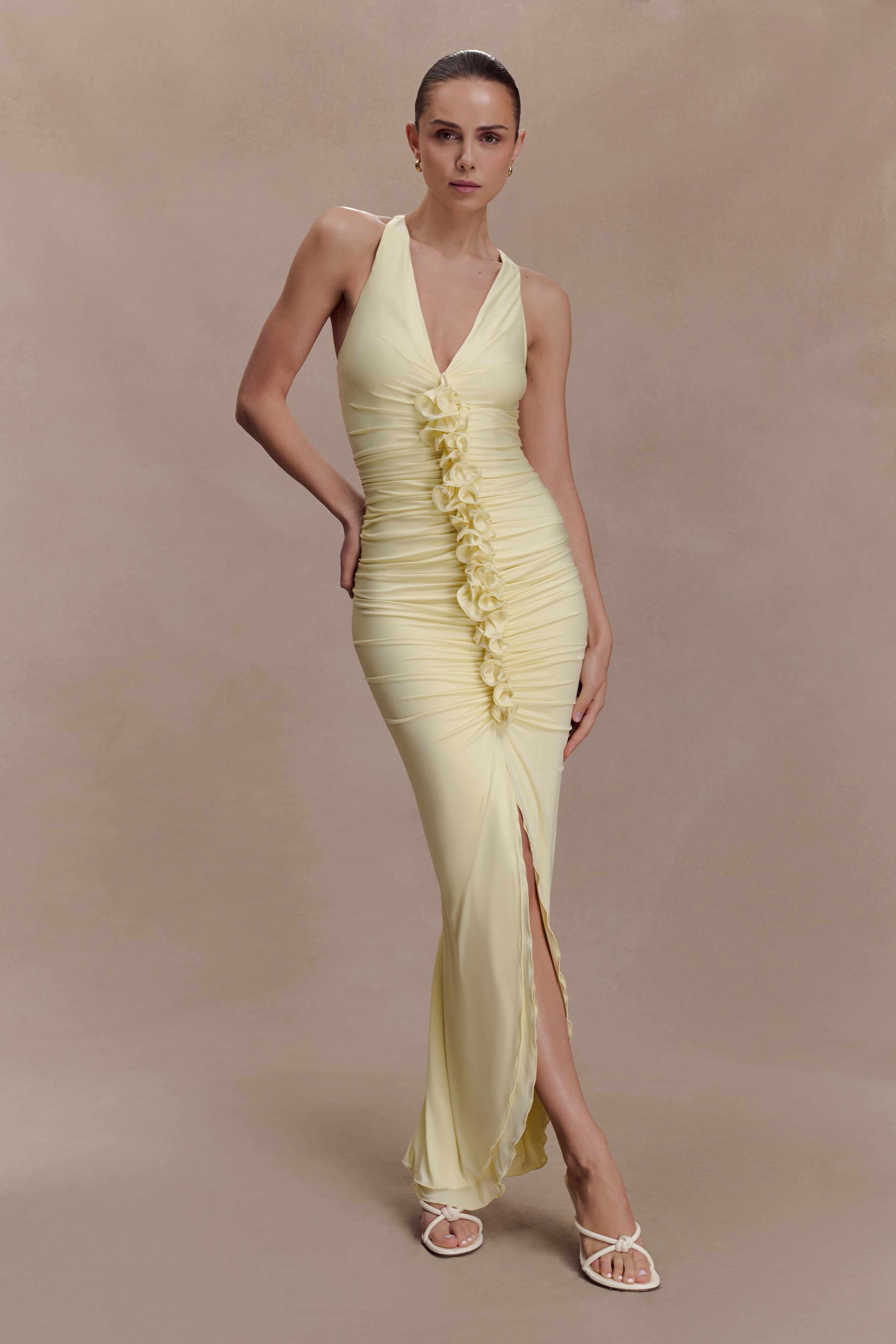 Alessandra Slinky Ruffle Maxi Dress