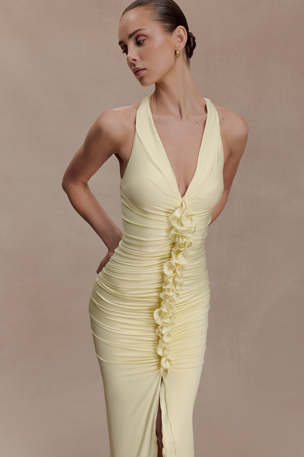 Alessandra Slinky Ruffle Maxi Dress