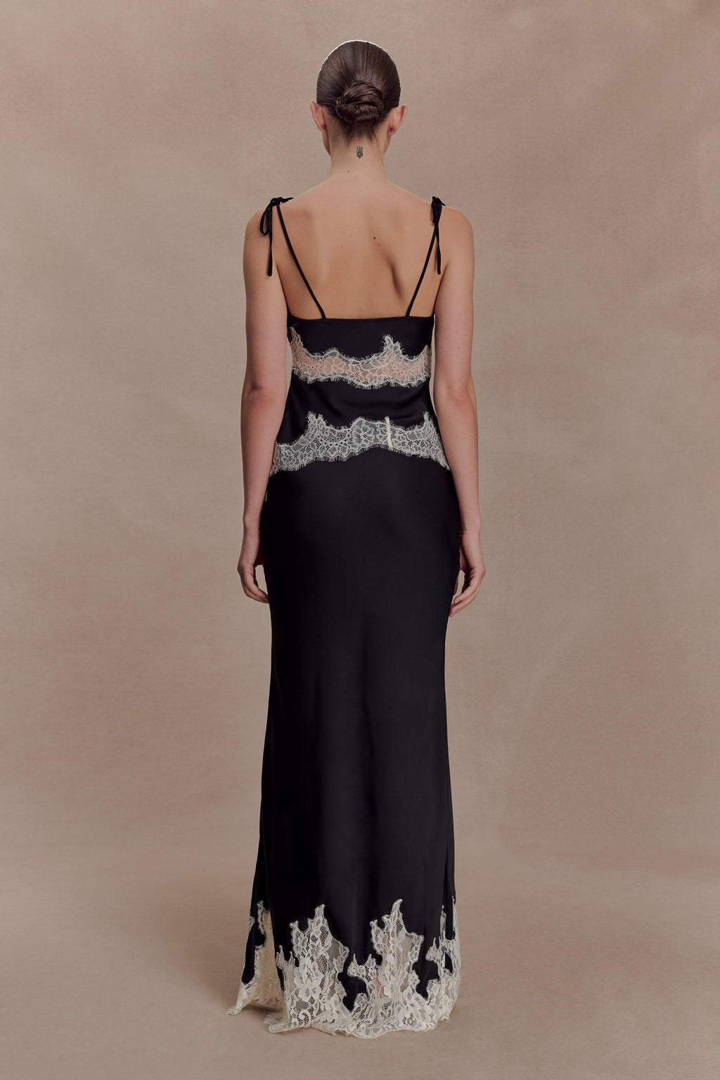 Nina Satin And Lace Camisole in Black/Ivory – Chic&Drifts
