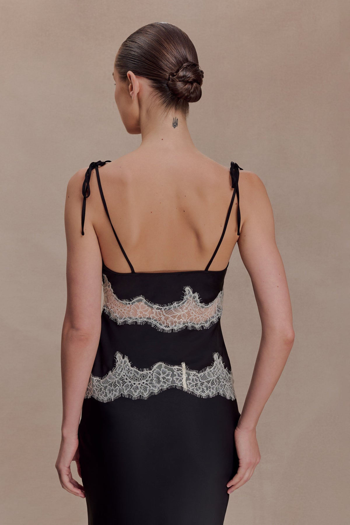 Nina Satin And Lace Camisole in Black/Ivory – Chic&Drifts