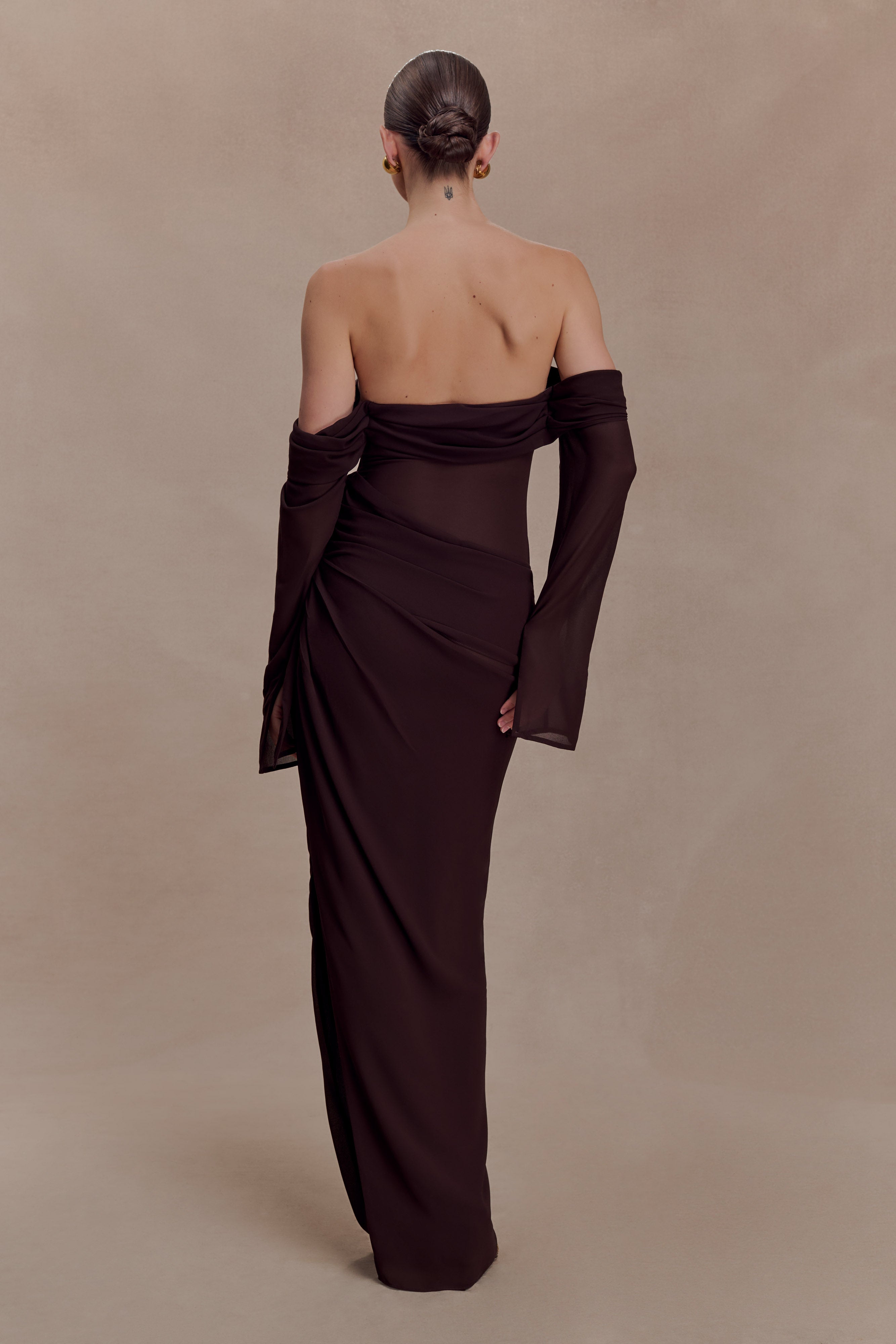 Kirsten Off Shoulder Chiffon Maxi Dress