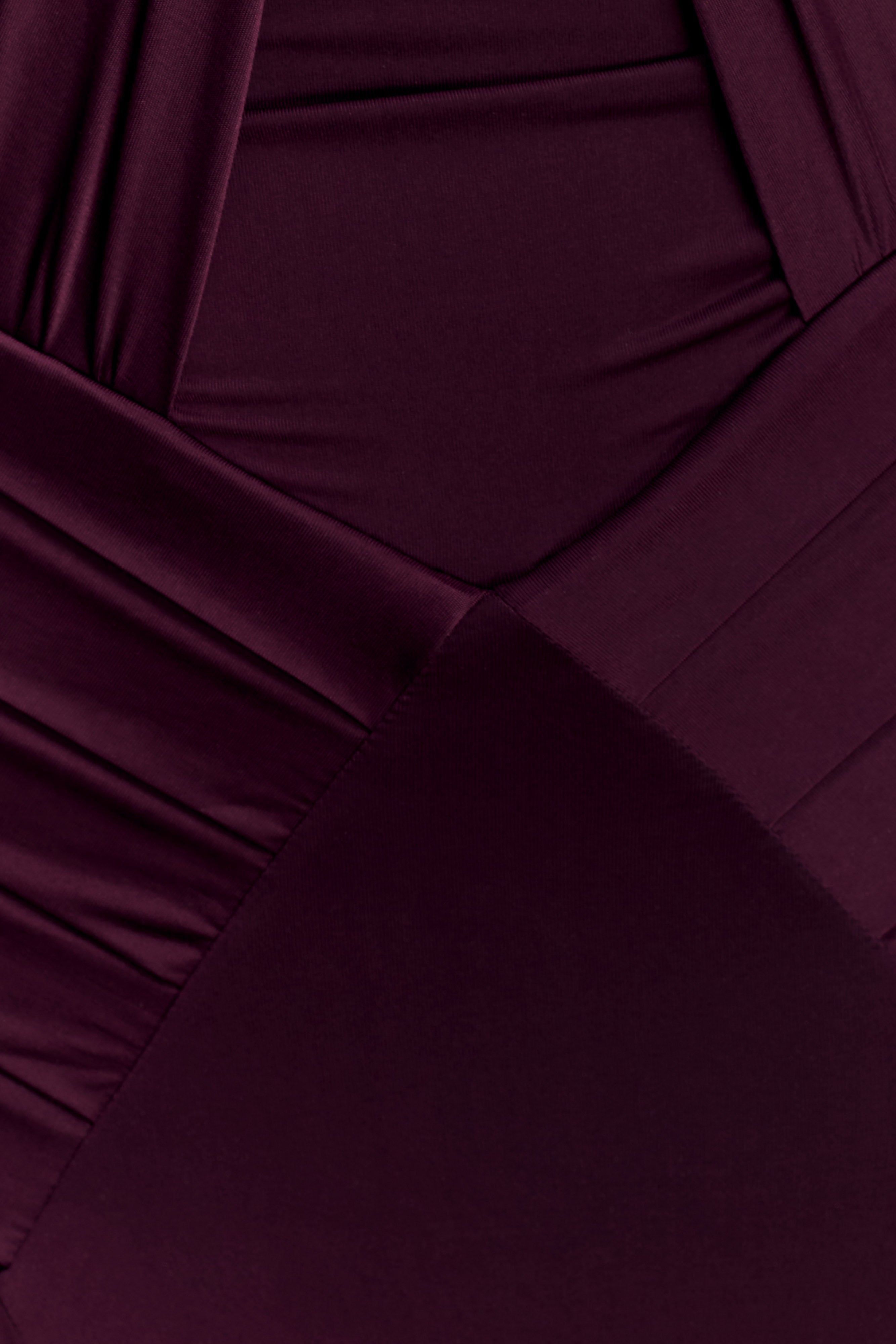 Indira Gathered Slinky Halter Maxi Dress