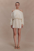 Minna Halter Mini Dress in Opal White – Chic&Drifts
