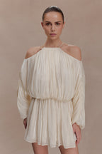 Minna Halter Mini Dress in Opal White – Chic&Drifts