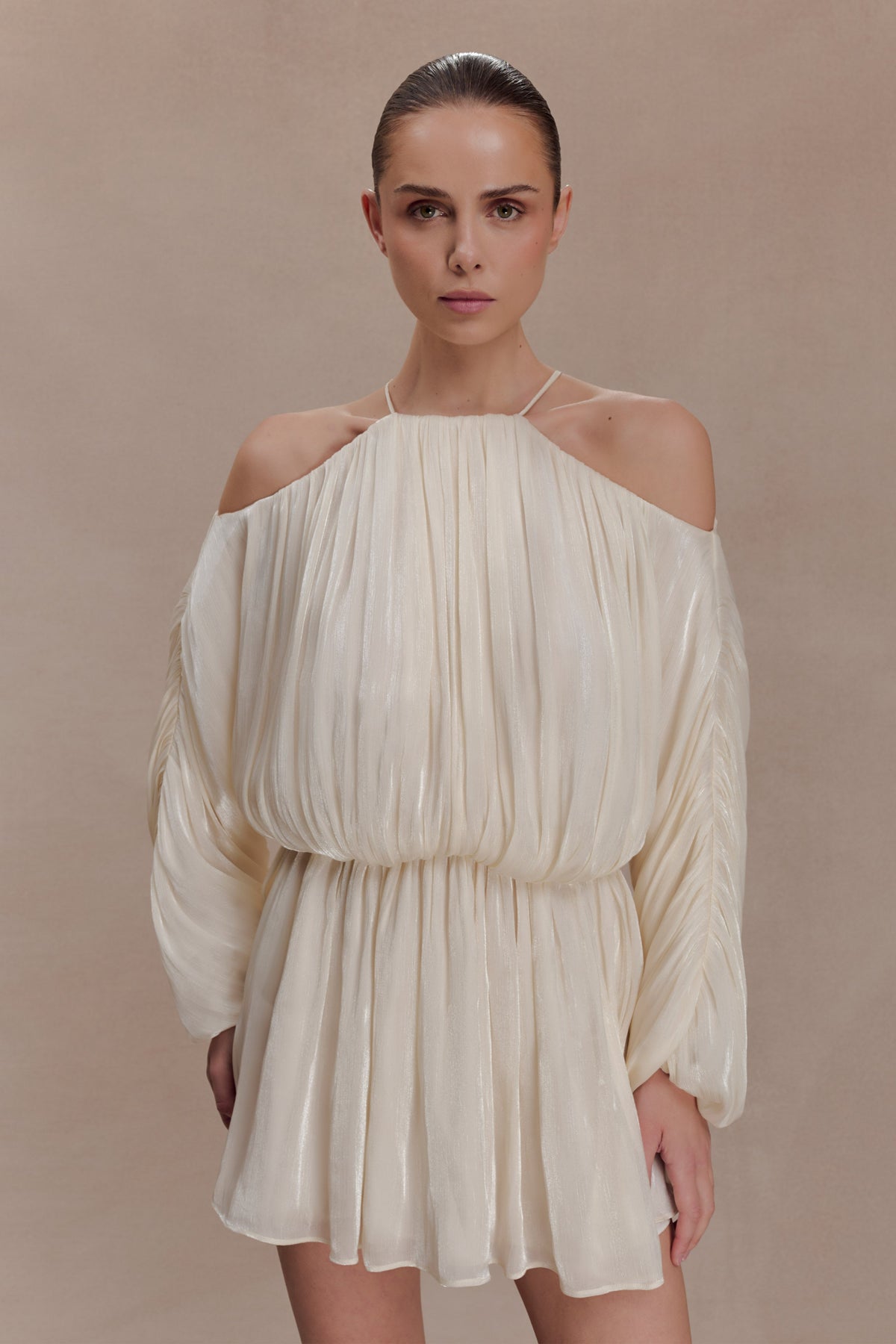 Minna Halter Mini Dress in Opal White – Chic&Drifts