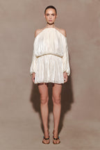 Minna Halter Mini Dress in Opal White – Chic&Drifts