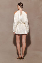 Minna Halter Mini Dress in Opal White – Chic&Drifts
