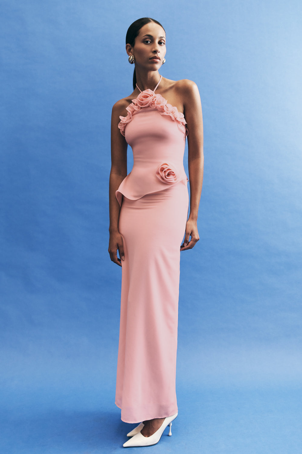 Melissa Chiffon Flower Maxi Dress