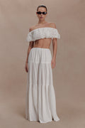 Autumn Off Shoulder Broderie Top in White – Chic&Drifts