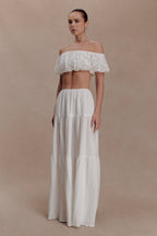 Autumn Off Shoulder Broderie Top in White – Chic&Drifts