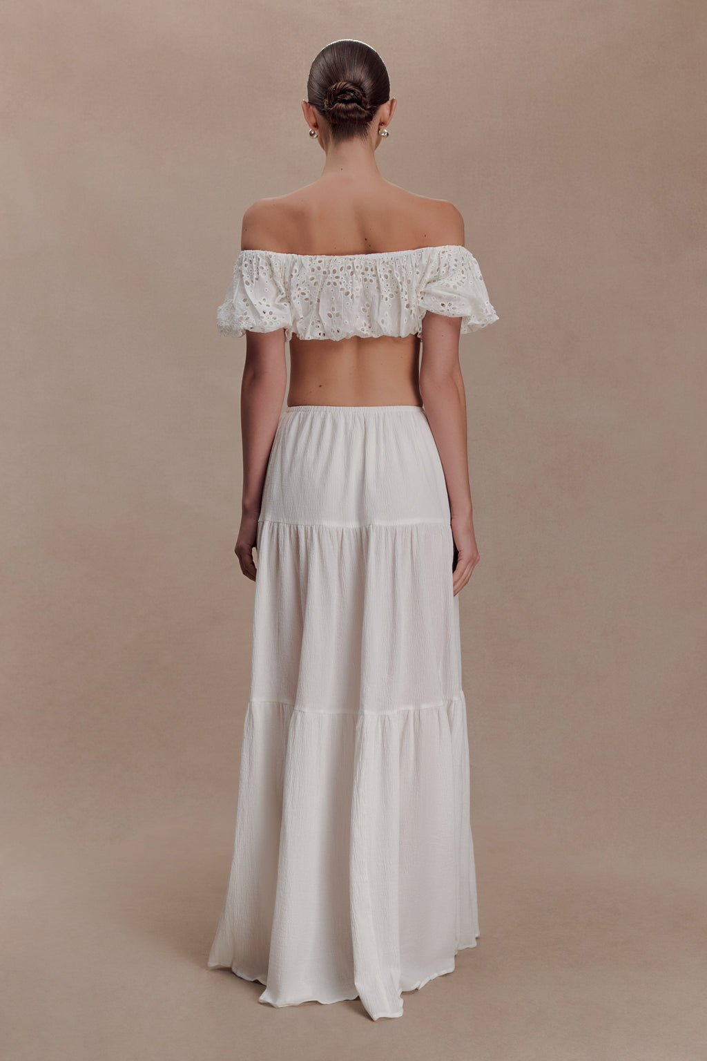 Autumn Off Shoulder Broderie Top in White – Chic&Drifts