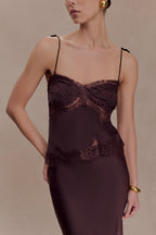 Nina Satin And Lace Camisole in Black/Ivory – Chic&Drifts