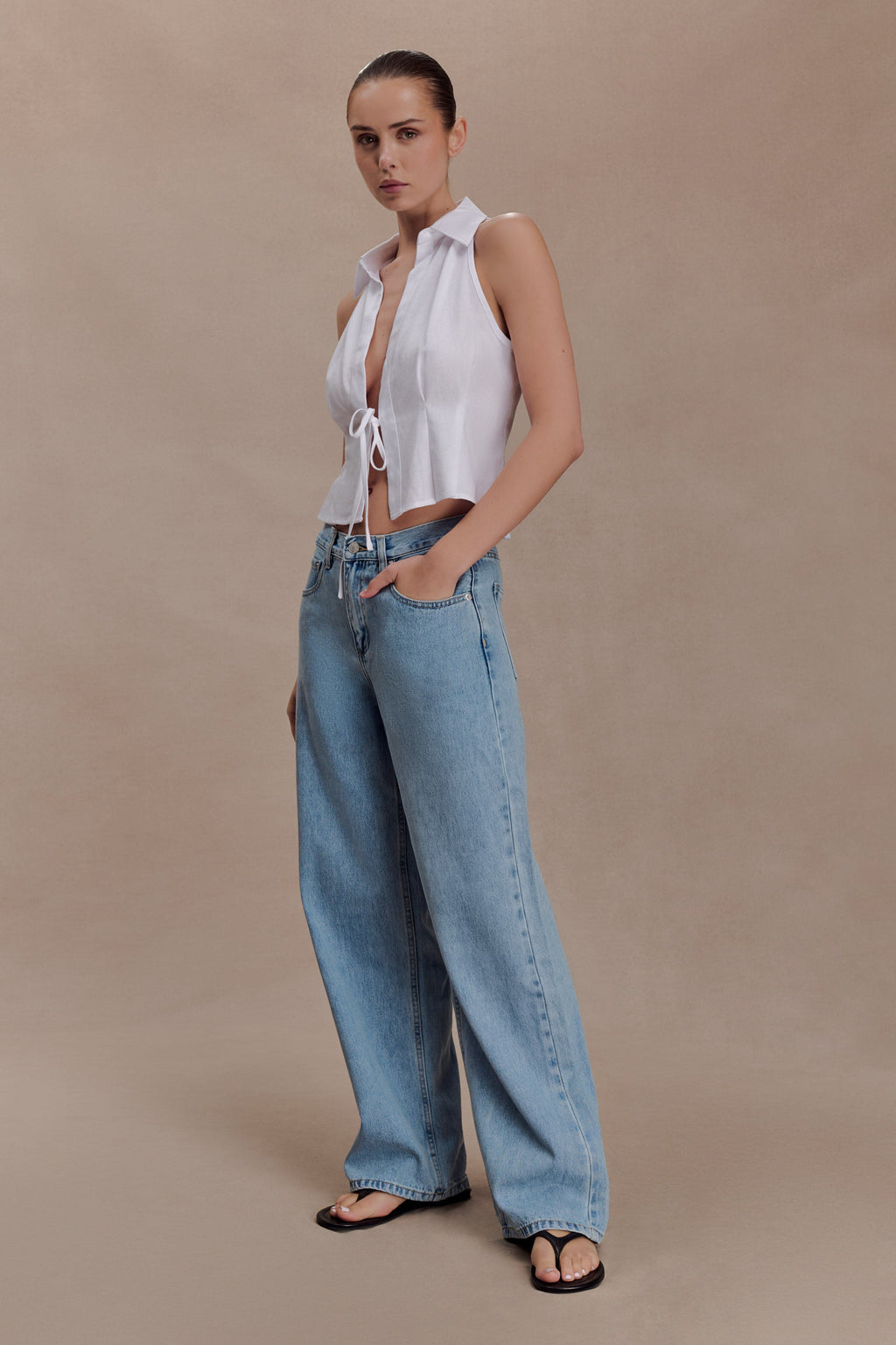 Scout Sleeveless Linen Shirt in White – Chic&Drifts