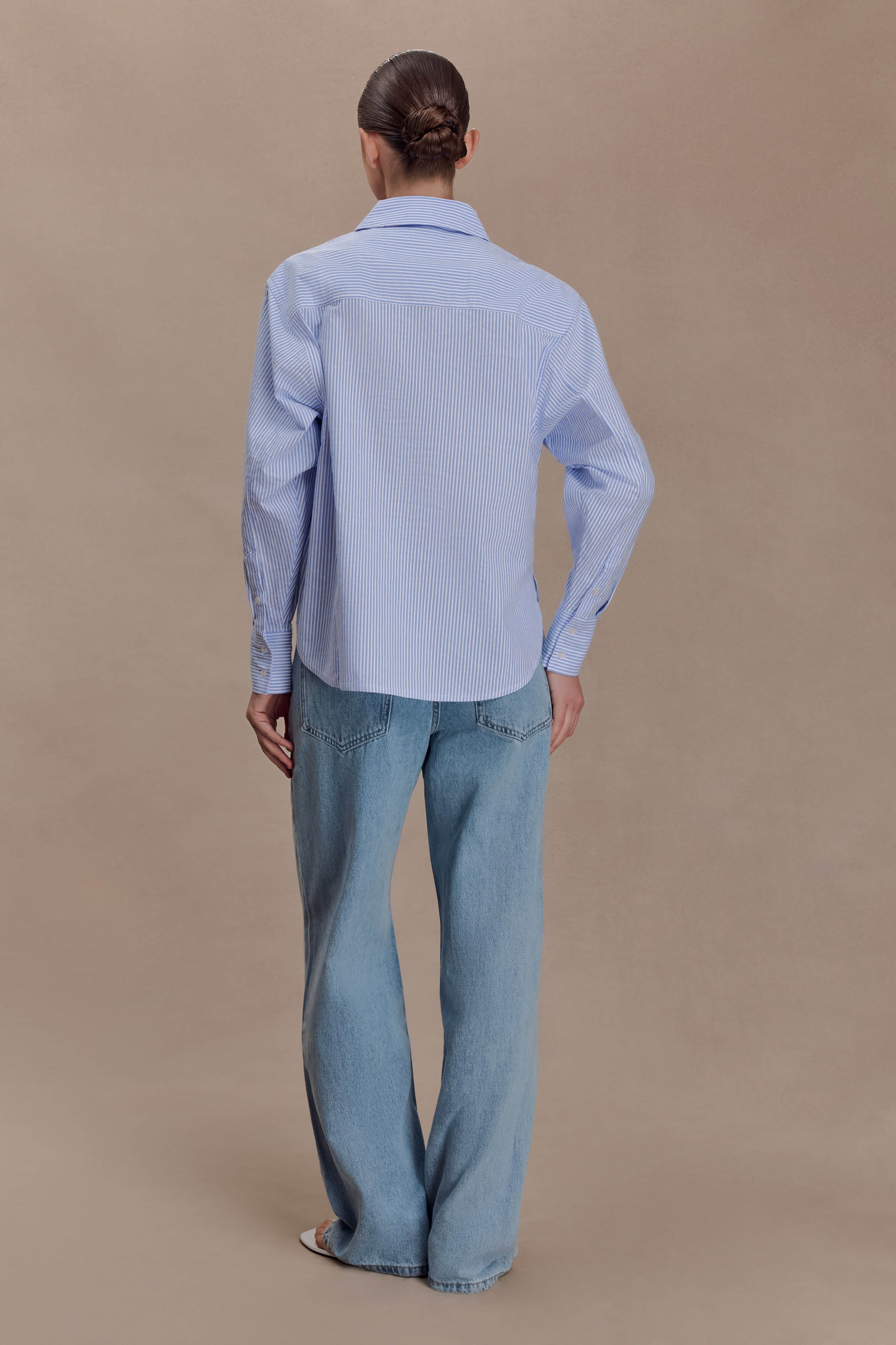 Hansen Oversized Shirt in Blue Pinstripe – Chic&Drifts