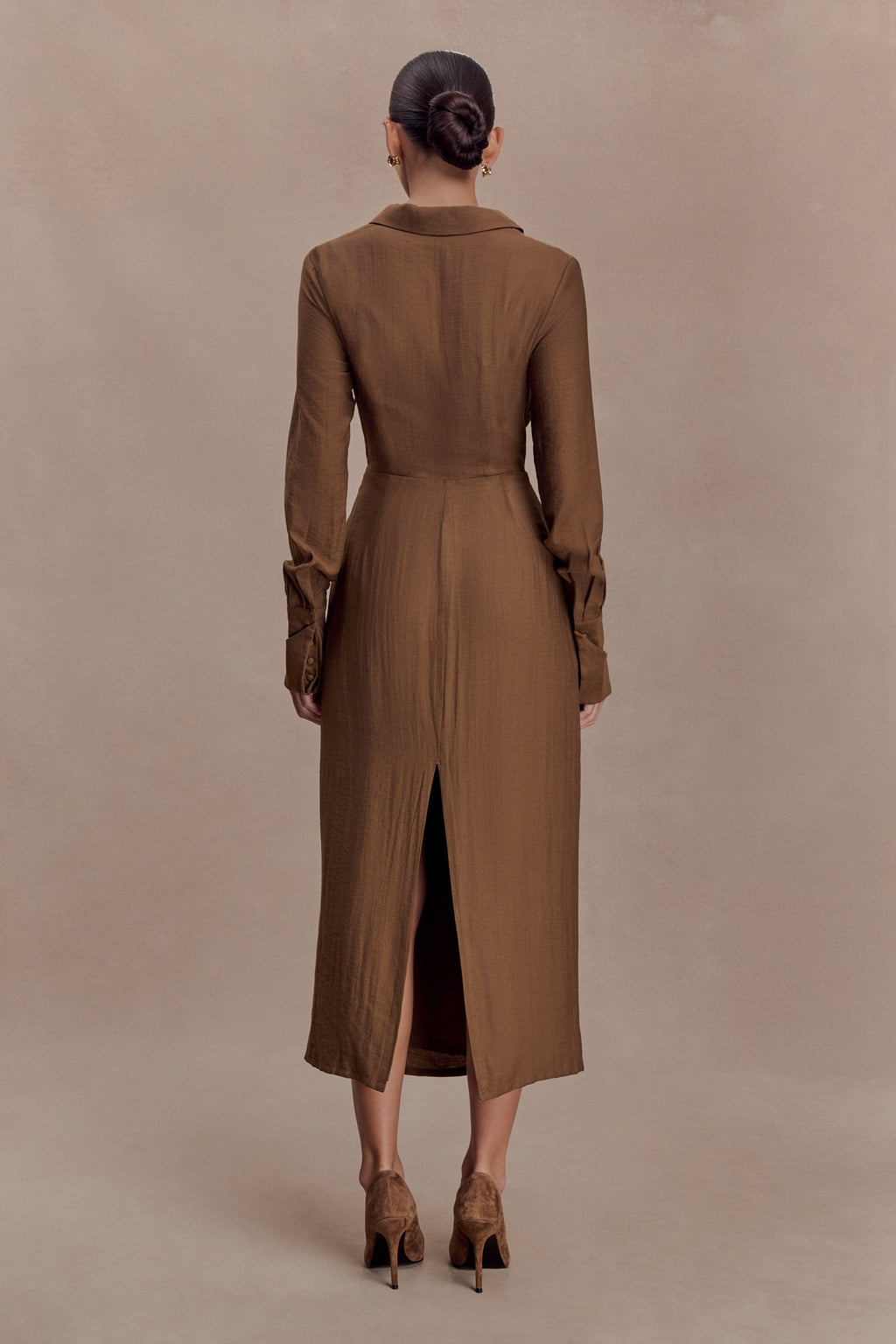 Cecilie Cut Out Shirt Midi Dress
