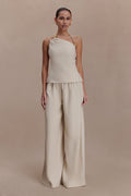 Gabby Straight Leg Linen Trousers - Natural