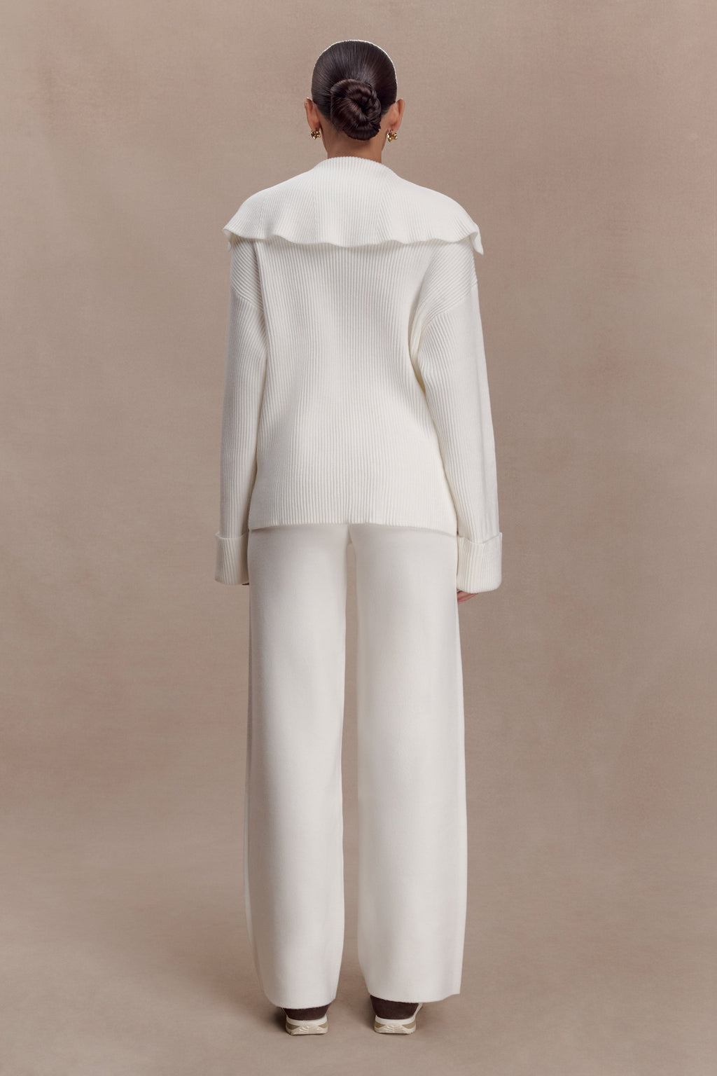 Kerrymae Straight Leg Knit Trousers - Off White