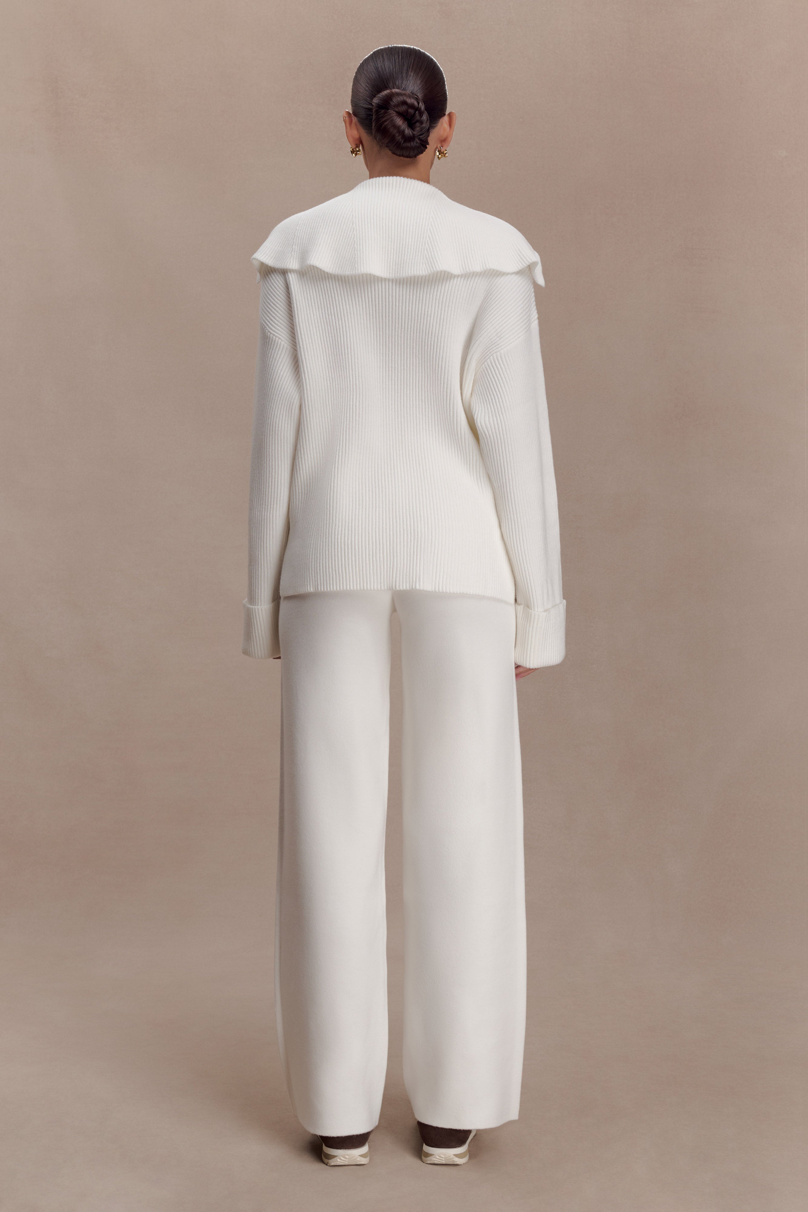 Kerrymae Straight Leg Knit Trousers - Off White