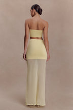 Tanyel Sheer And Bandage Knit Maxi Skirt in Lemon – Chic&Drifts