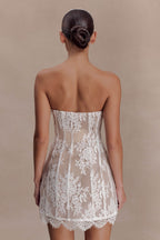 Zoey Lace Corset Mini Dress in Ivory – Chic&Drifts