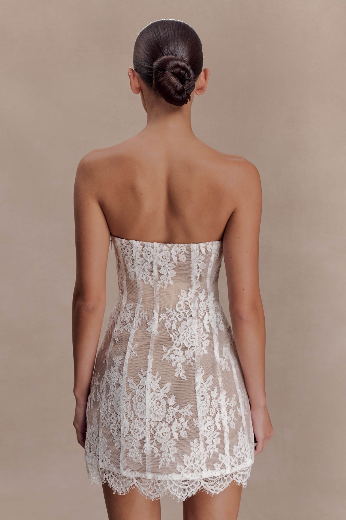 Zoey Lace Corset Mini Dress in Ivory – Chic&Drifts