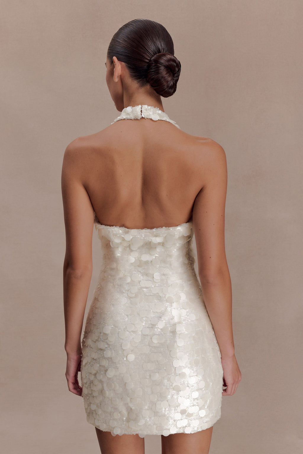 Caralee Sequin Halter Mini Dress