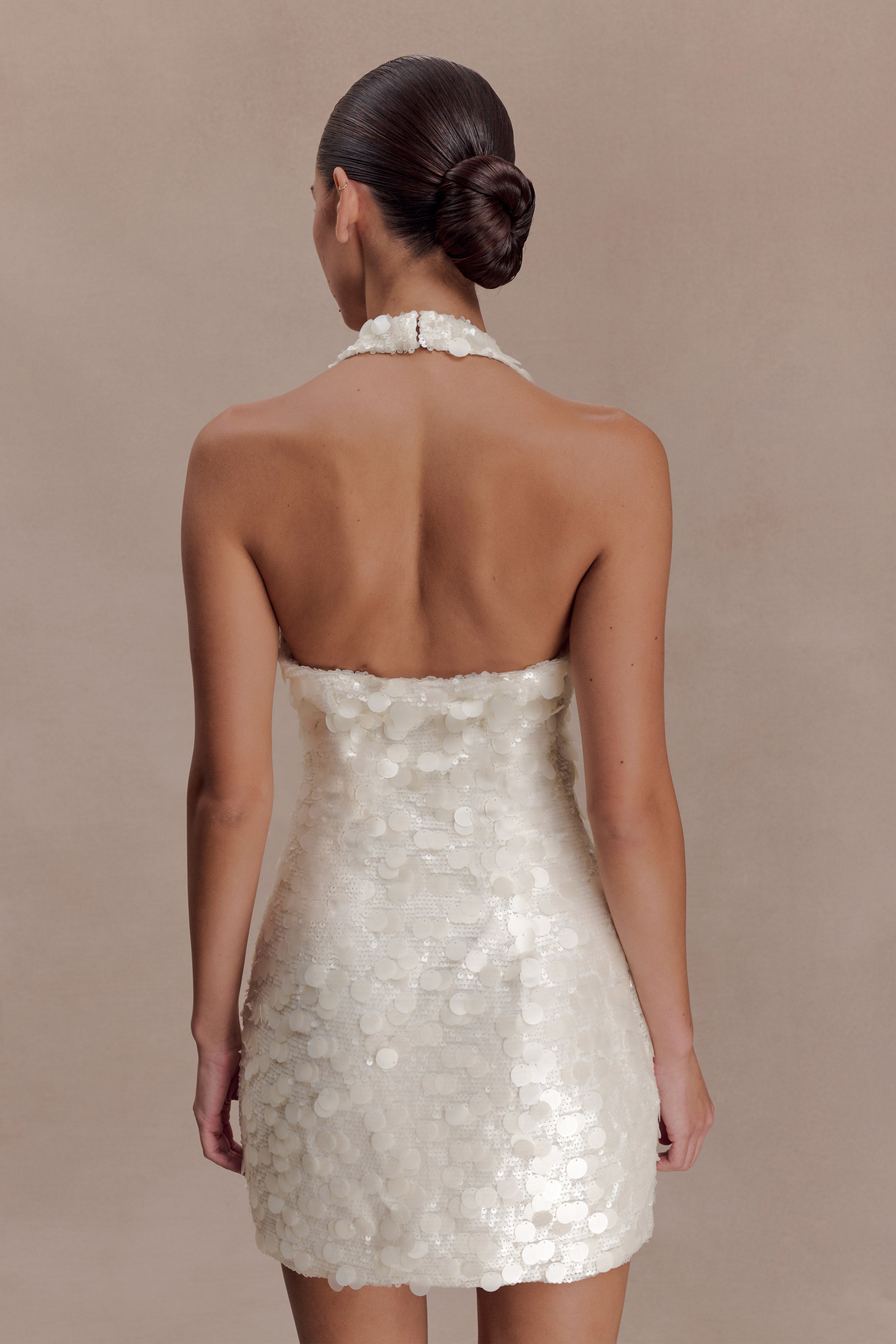 Caralee Sequin Halter Mini Dress