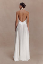 Susan Chiffon Halter Maxi Dress in Ivory – Chic&Drifts