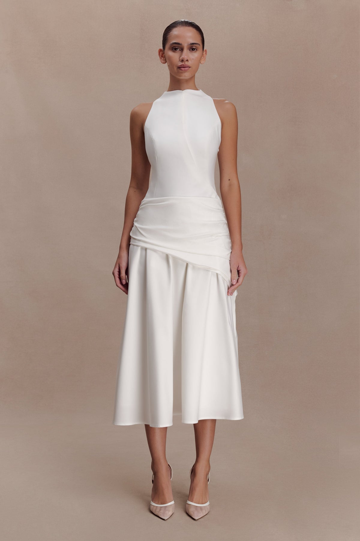 Emily Wrapped Waist Midi Dress in Sky Blue – Chic&Drifts