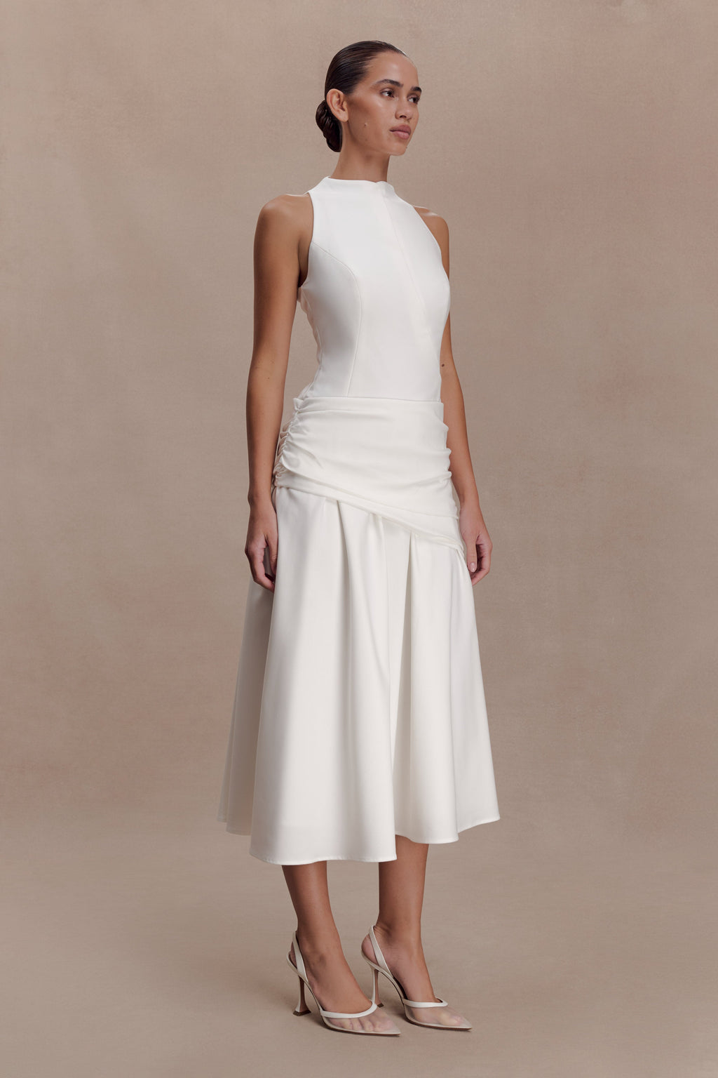 Emily Wrapped Waist Midi Dress in Sky Blue – Chic&Drifts
