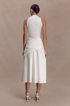 Emily Wrapped Waist Midi Dress in Sky Blue – Chic&Drifts