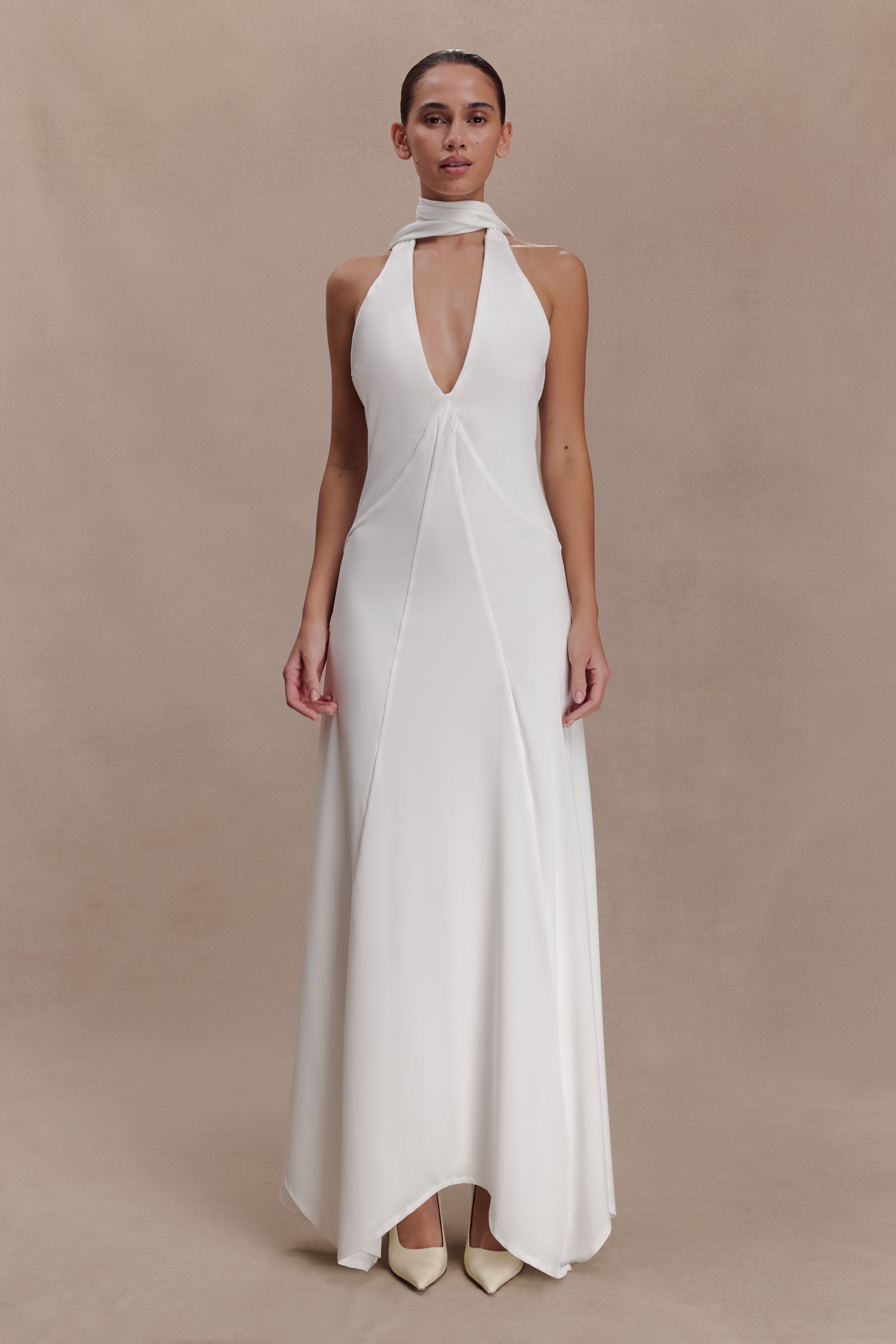 Juliet Slinky Maxi Dress With Scarf
