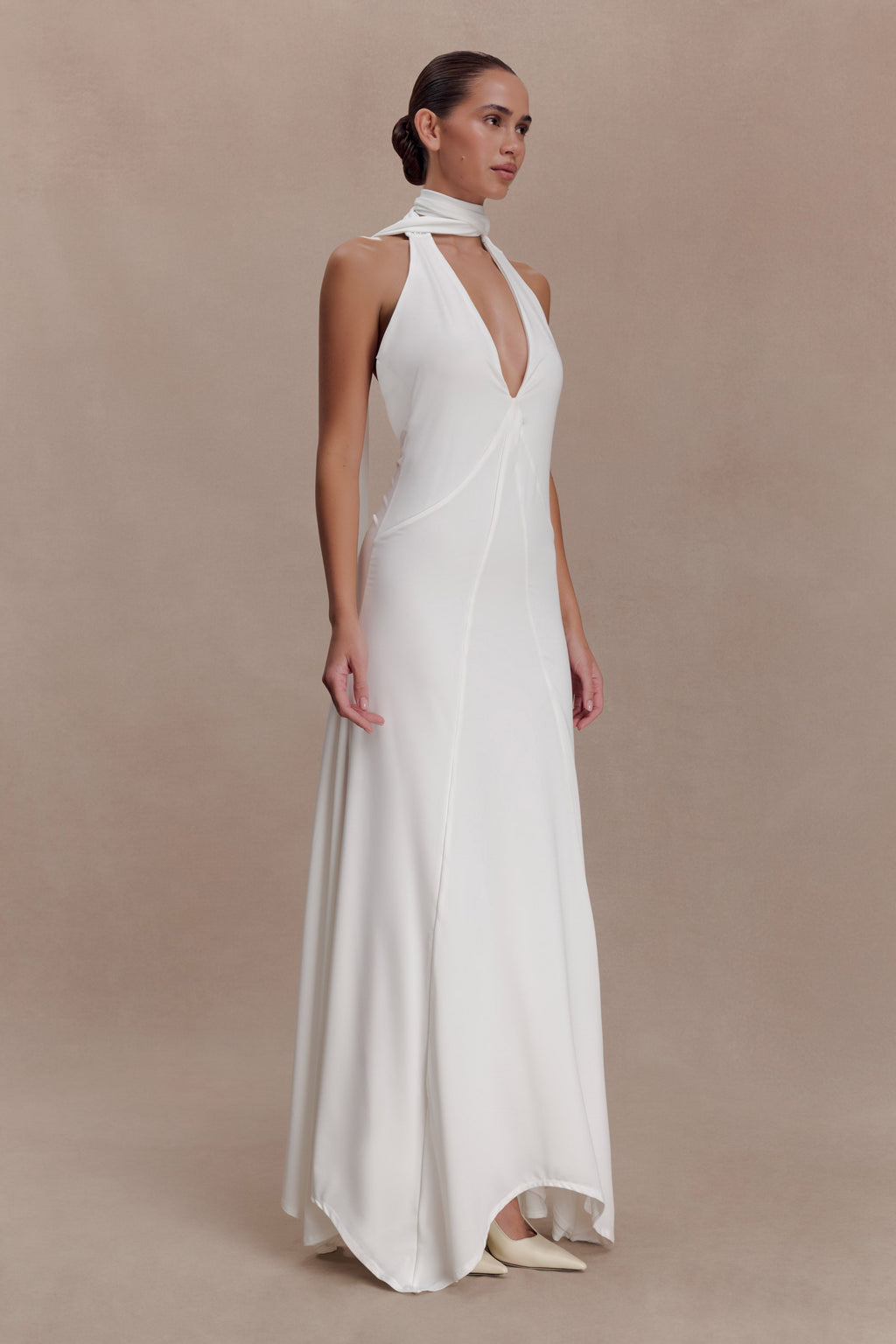 Juliet Slinky Maxi Dress With Scarf