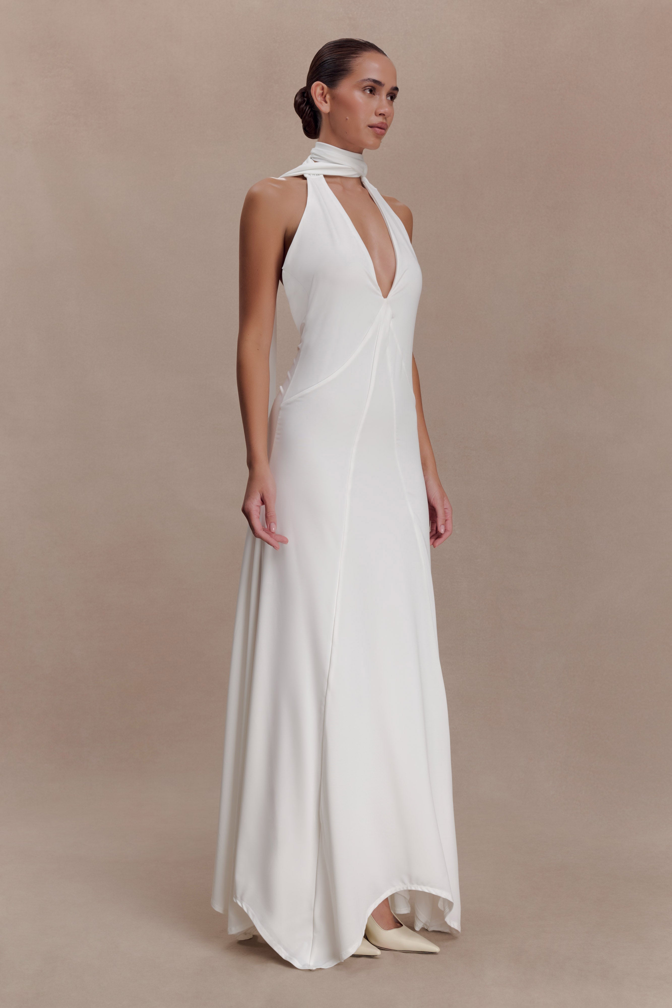 Juliet Slinky Maxi Dress With Scarf