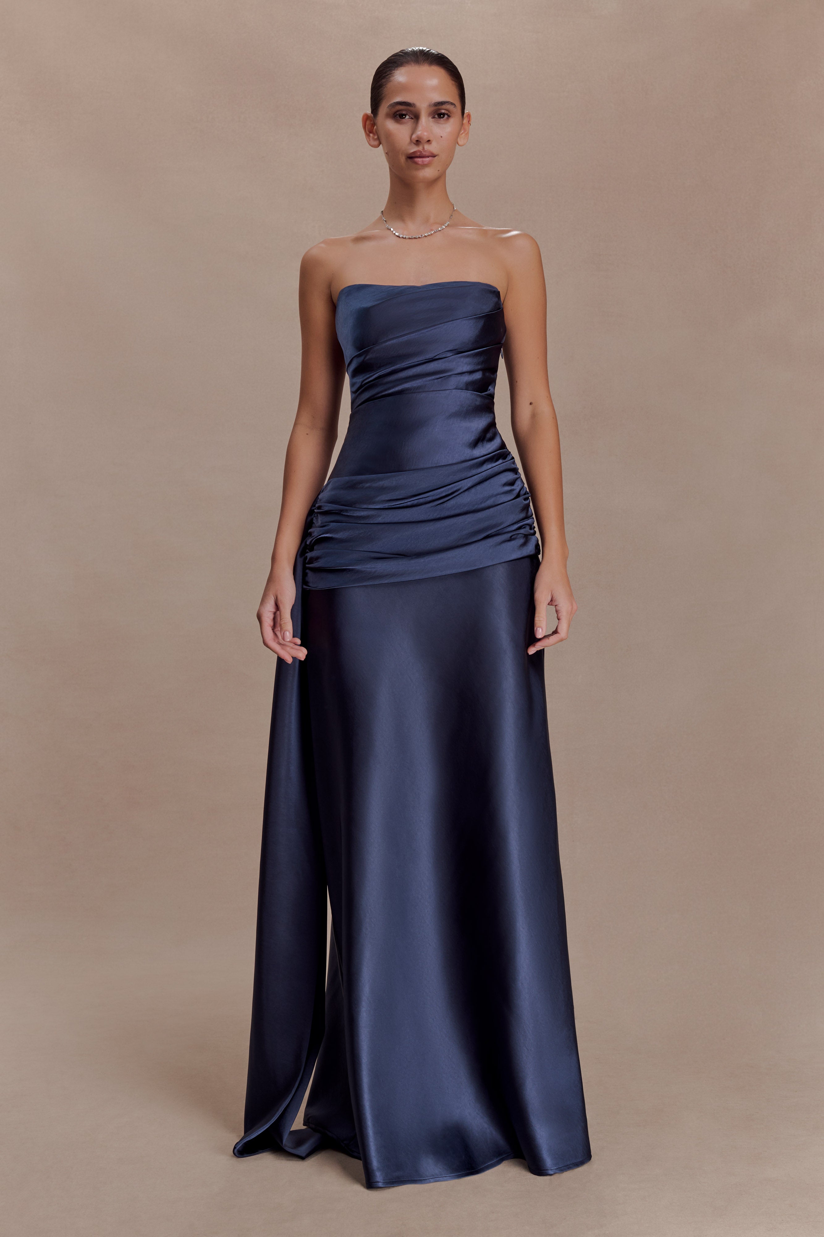 Sarah Strapless Maxi Dress With Waist Tie