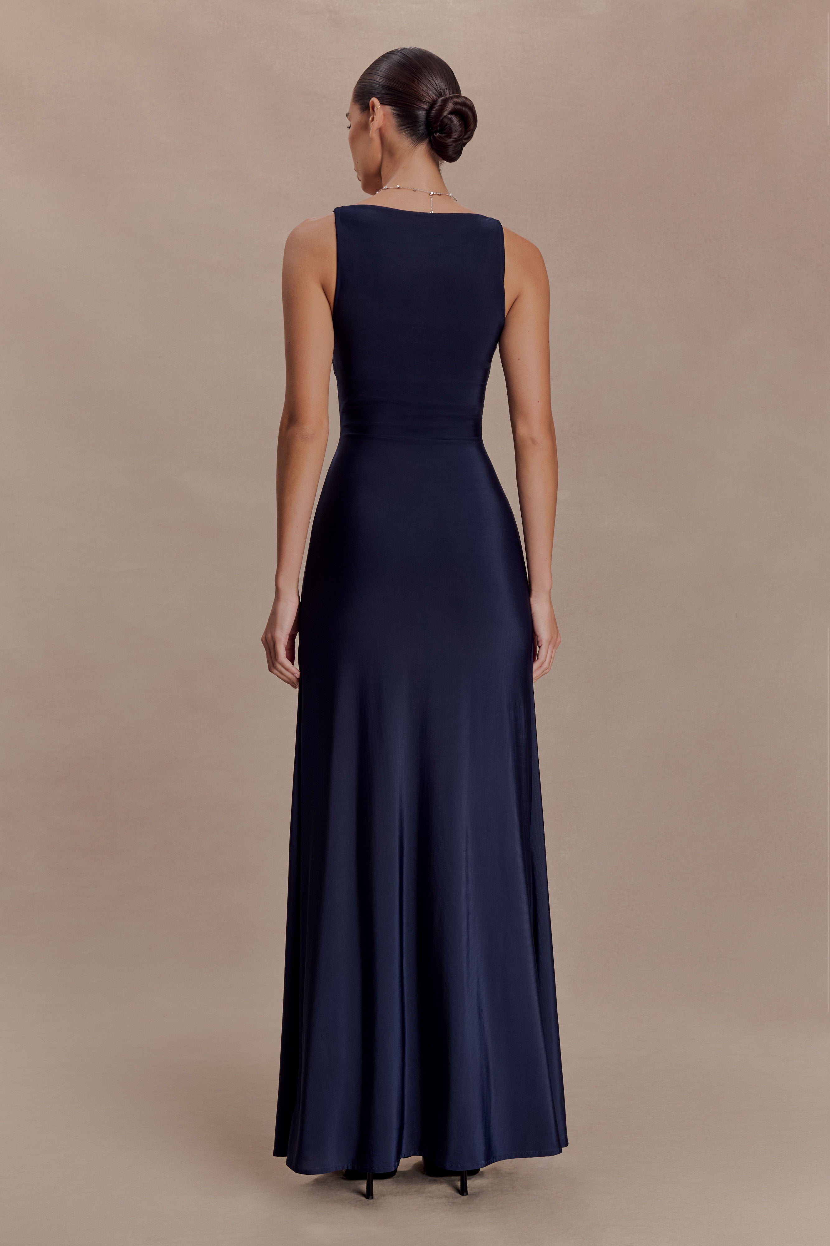 Perrie Slinky Ruched Maxi Dress