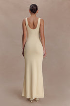 Marta Slinky Cowl Maxi Dress in Lemon – Chic&Drifts