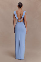 Galilea Crepe Draped Maxi Dress