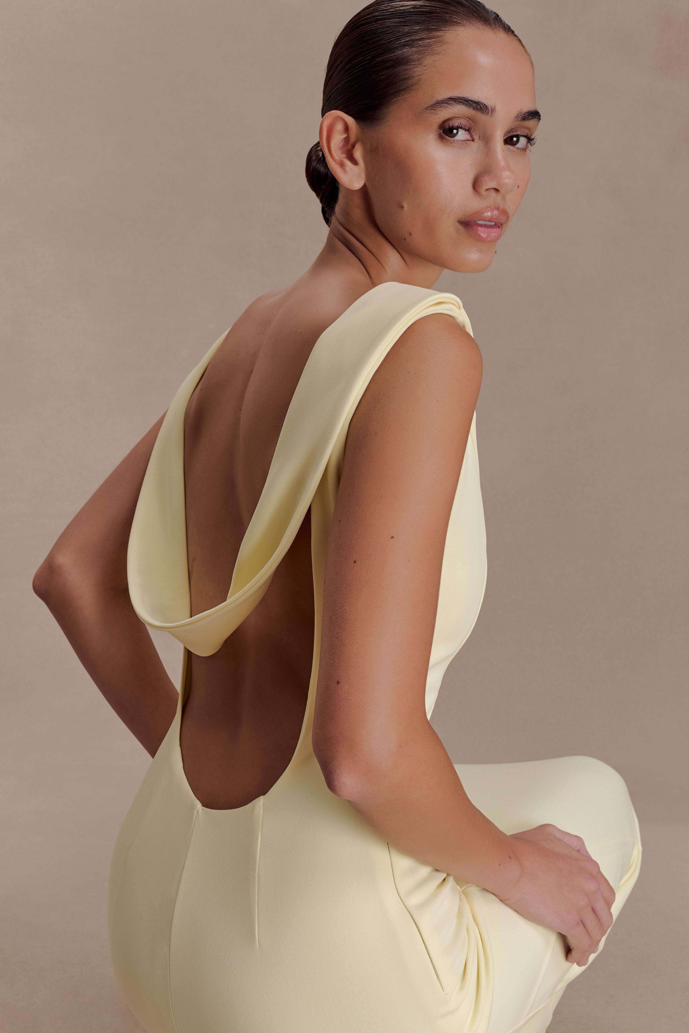 Galilea Crepe Draped Maxi Dress