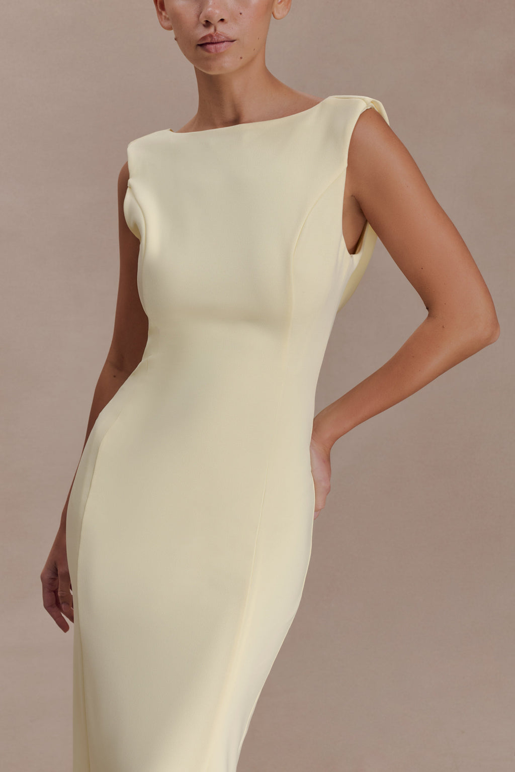 Galilea Crepe Draped Maxi Dress