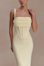Luella Crepe Corset Maxi Dress in Cornflower Blue – Chic&Drifts