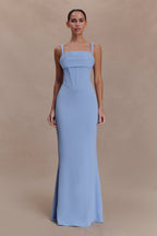 Luella Crepe Corset Maxi Dress in Cornflower Blue – Chic&Drifts