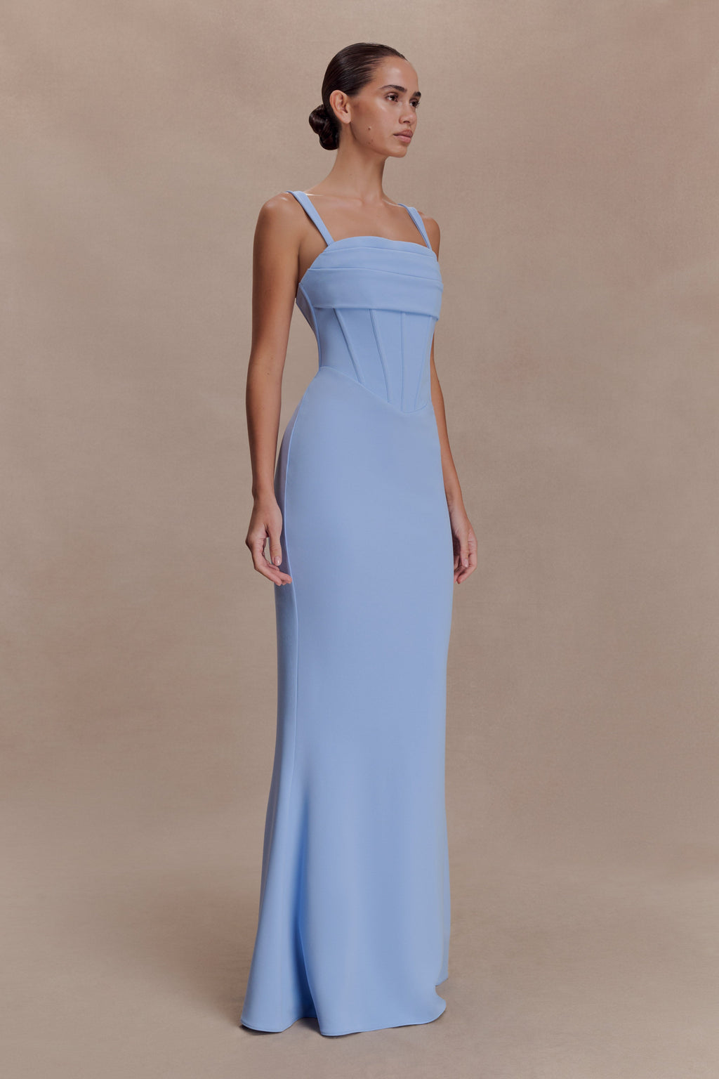 Luella Crepe Corset Maxi Dress in Cornflower Blue – Chic&Drifts