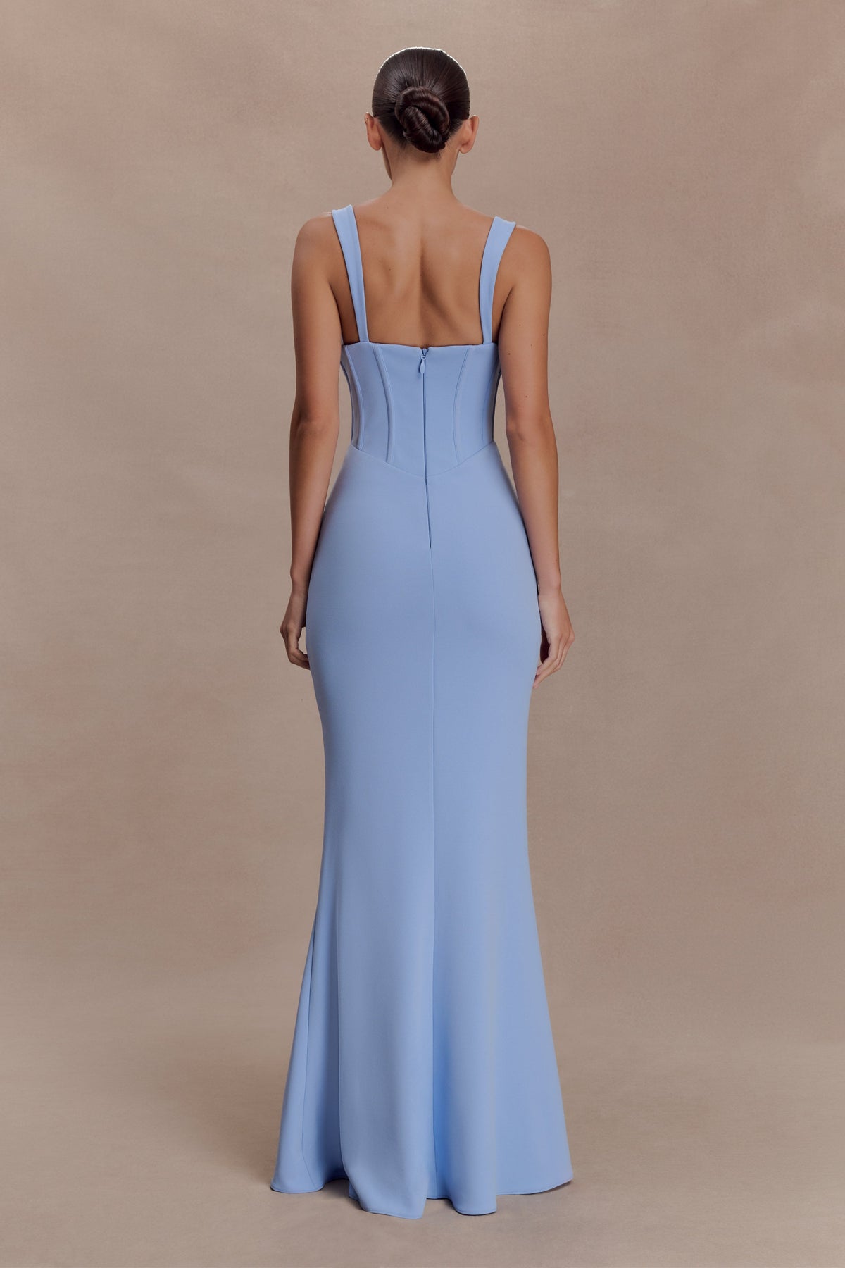 Luella Crepe Corset Maxi Dress in Cornflower Blue – Chic&Drifts