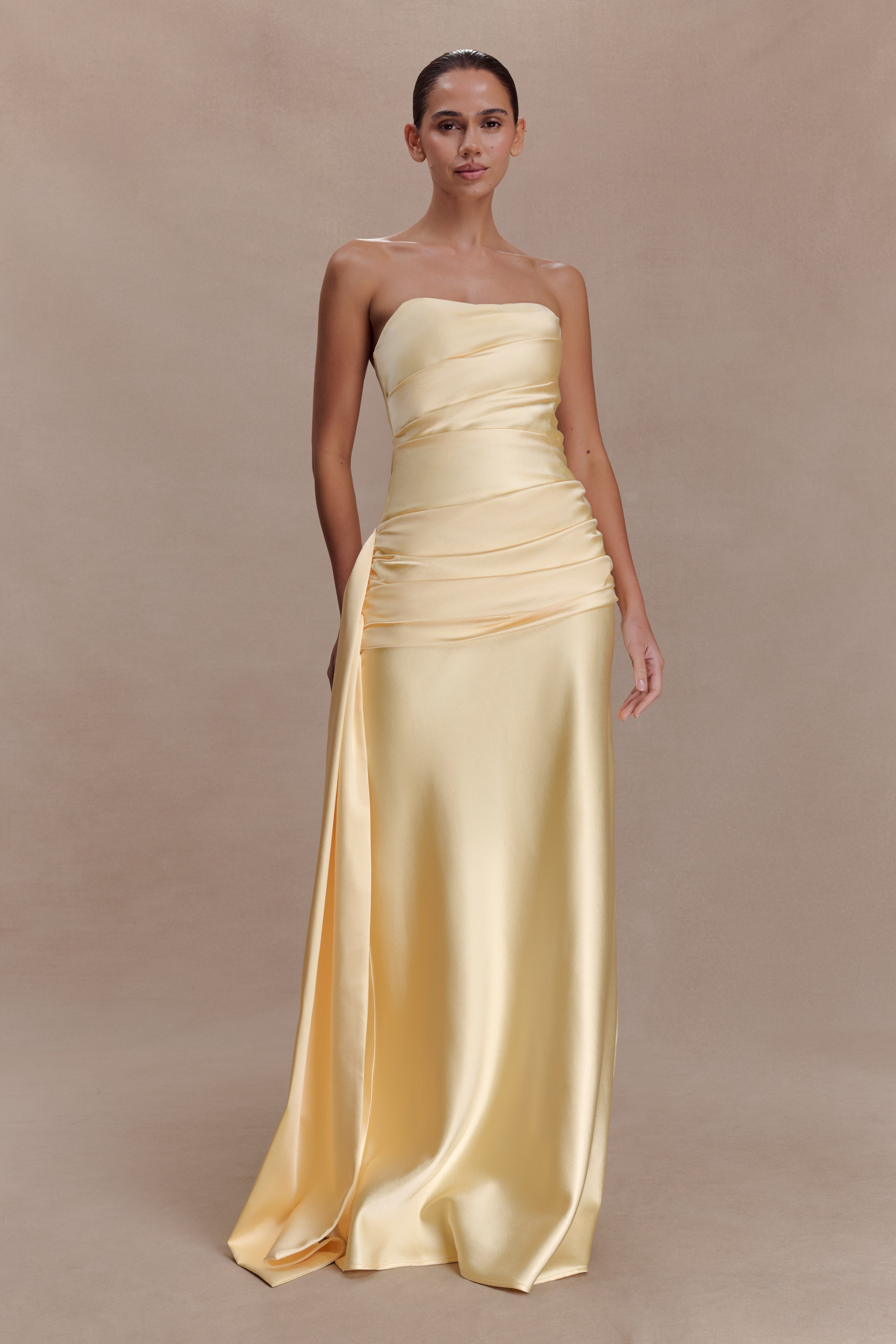 Sarah Strapless Maxi Dress With Waist Tie