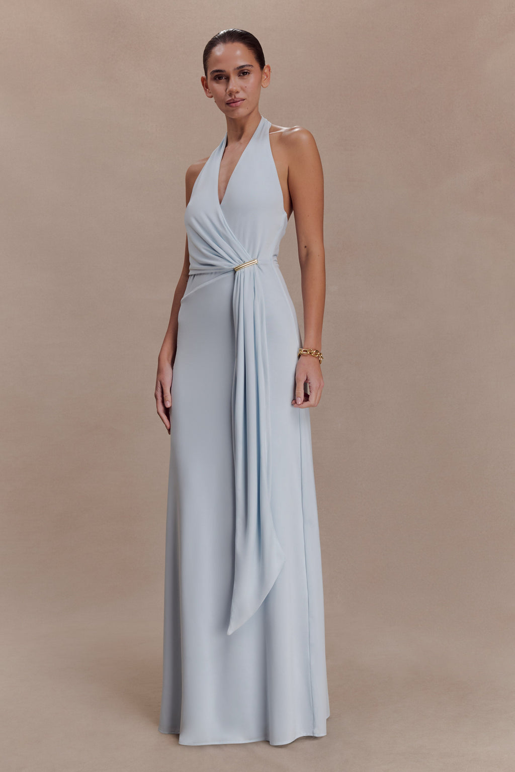 Veda Slinky Halter Maxi Dress