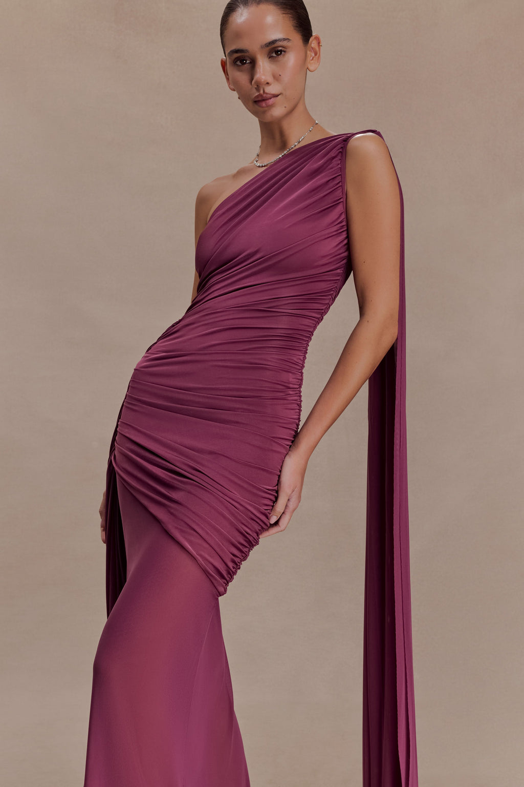 Asher Slinky One Shoulder Maxi Dress